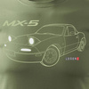 MAZDA MX-5 MX 5 pánské khaki tričko s motivem auta REGULAR