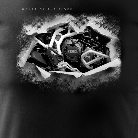 Triumph Tiger 1200 pánské tričko s motorem motorky černé REGULAR