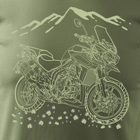 Triumph Tiger pánské khaki tričko REGULAR s motivem motocyklu