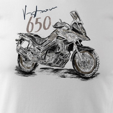 Suzuki V-strom Vstrom DL 650 XT pánské tričko na motorku bílé REGULAR