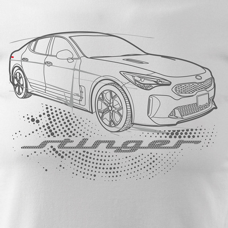 Kia Stinger pánské tričko s autem bílé REGULAR