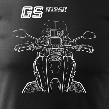 BMW GS 1250 ADVENTURE pánské tričko na motorku černé REGULAR
