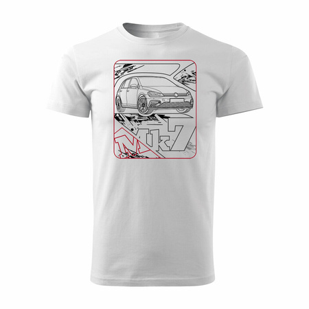 VW Golf 7 VII pánské tričko s motivem auta bílé REGULAR