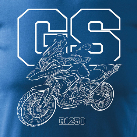 BMW GS 1250 ADVENTURE pánské tričko na motorku modré REGULAR