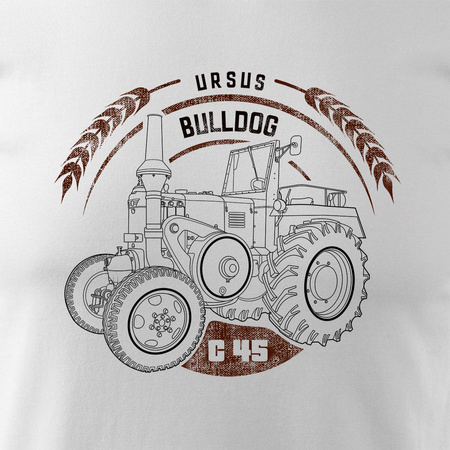 Ursus C45 traktor tričko pro Bulldog farmáře pánské bílé REGULAR