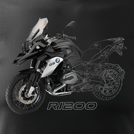 BMW GS 1200 pánské tričko na motorku černé REGULAR