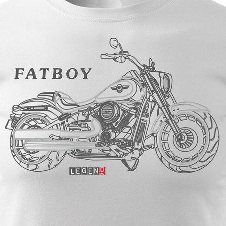 HARLEY FATBOY pánské bílé tričko REGULAR na motorce