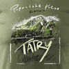 Tričko s motivem horské turistiky Tatry Popradské Pleso pánské khaki REGULAR