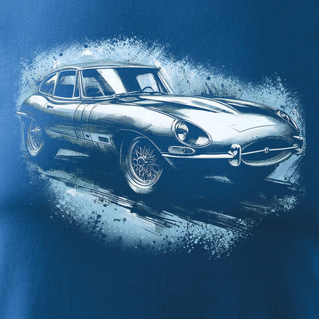 Jaguar auto tričko s jaguar e-type e type etic collectible pánské modré REGULAR