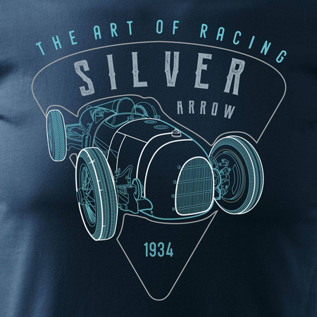 Pánské tričko F1 Silver Arrow Formula 1 car navy blue REGULAR