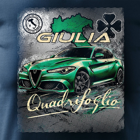 Alfa Romeo Giulia Quadrifoglio pánské tmavě modré tričko s motivem auta REGULAR