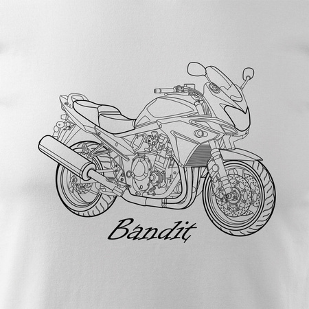 Suzuki Bandit 600 1200 750 pánské tričko na motorku bílá REGULAR