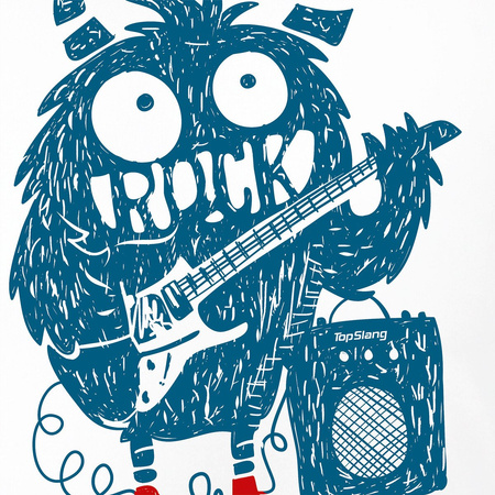 Pánské tričko s kytarou Rockstar bílé REGULAR