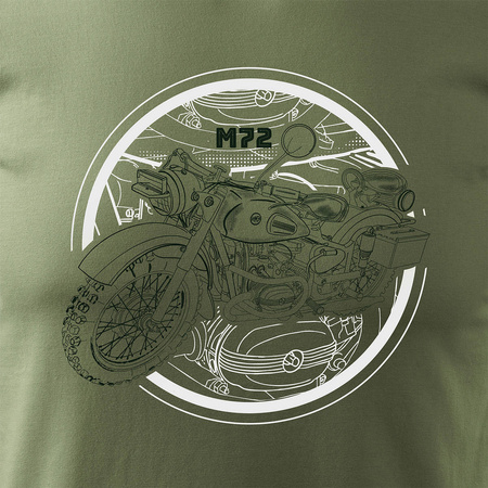 M72 Dnepr Ural pánské khaki tričko REGULAR na motorku