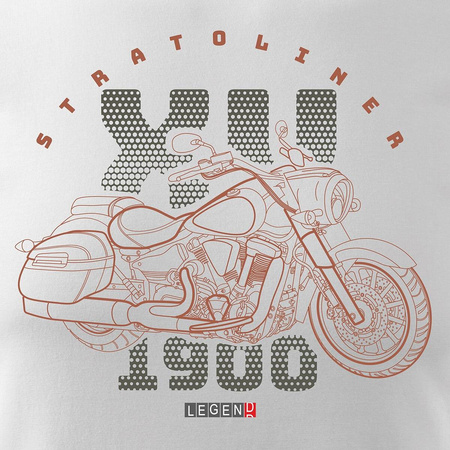 Yamaha Stratoliner XV 1900 pánské tričko na motorku bílé REGULAR
