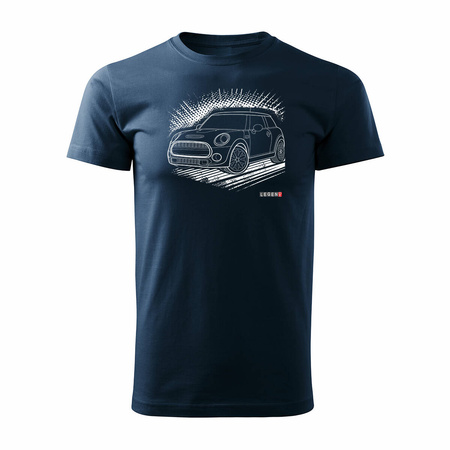 Pánské tričko Mini Morris Mini Cooper se sběratelským autem námořnická modrá REGULAR