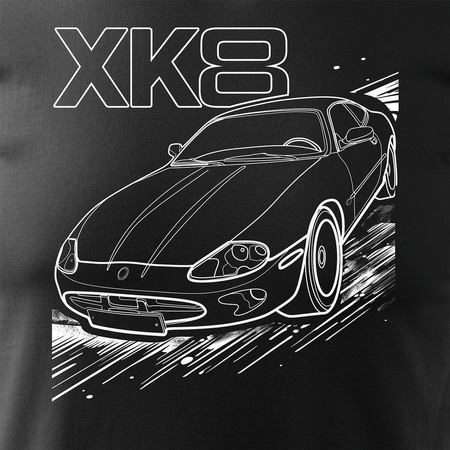 Pánské tričko s motivem auta jaguar xk8 černé REGULAR