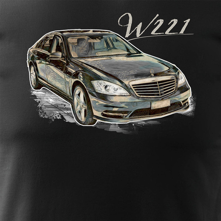 Mercedes S W221 pánské sběratelské tričko černé REGULAR