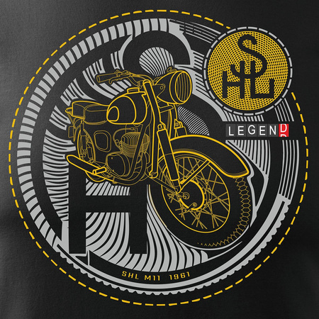 SHL M04 M11 M17 pánské tričko na motorku černé REGULAR