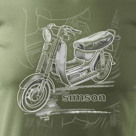 Simson scooter SR50 pánské khaki tričko REGULAR na motorku