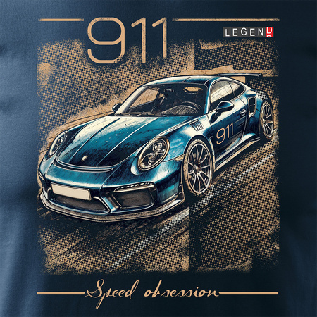 Porsche Carrera 911 pánské tmavě modré tričko REGULAR