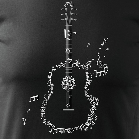 Rock rock jazz tričko s kytarou pro kytaristy pánské černé REGULAR