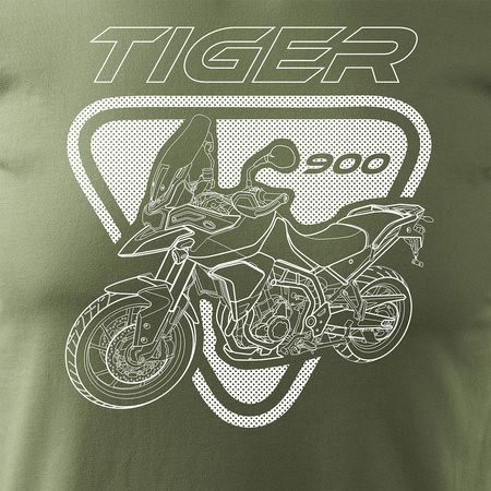 Triumph Tiger 900 pánské khaki tričko REGULAR motorka motorka