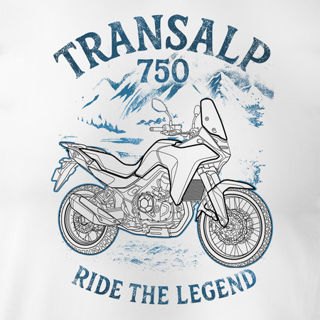 Honda Transalp 750 pánské tričko na motorku bílá