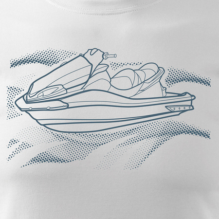 Pánské tričko s vodním skútrem bílé REGULAR