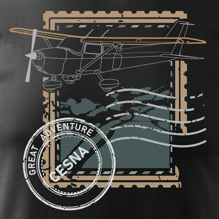 Pánské tričko Cesna 172 avionette pilot letadla černé REGULAR