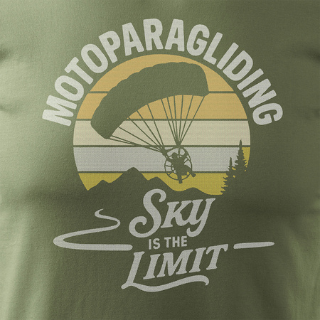 Pánské khaki tričko REGULAR moto paraglider