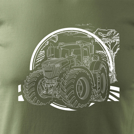 Pánské tričko Fendt s traktorem pro farmáře khaki REGULAR