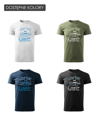 Námořnické tričko plachetnice omega pánské bílé REGULAR