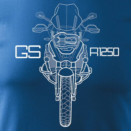 BMW GS 1250 ADVENTURE pánské tričko na motorku modré REGULAR
