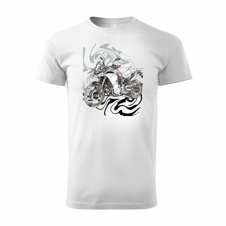BMW GS F850 pánské tričko na motorku bílá