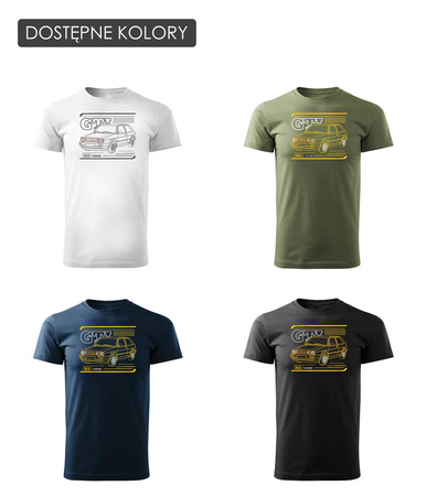 VW Golf 2 II pánské tričko s motivem auta černé REGULAR