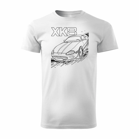 Pánské tričko jaguar xk8 auto bílé REGULAR