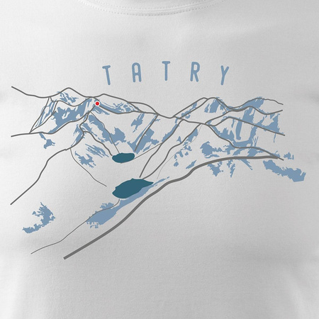 Tričko s horami turistika Tatry pánské trekkingové bílé REGULAR