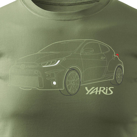 Toyota Yaris tričko s autem Toyota Yaris pánské khaki REGULAR