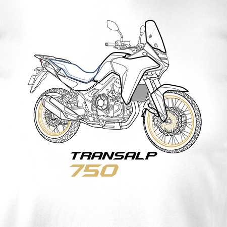 Honda Transalp 750 pánské tričko na motorku bílá