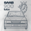 SAAB 900 Turbo saab krokodýl auto tričko pánské bílé
