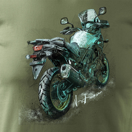 Suzuki V-strom Vstrom DL 650 XT pánské khaki tričko na motorku REGULAR
