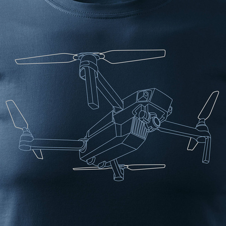 Tričko DJI s kvadrokoptérou pánské tmavě modré REGULAR