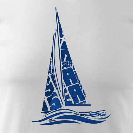 Pánské tričko s plachetnicí bílá REGULAR