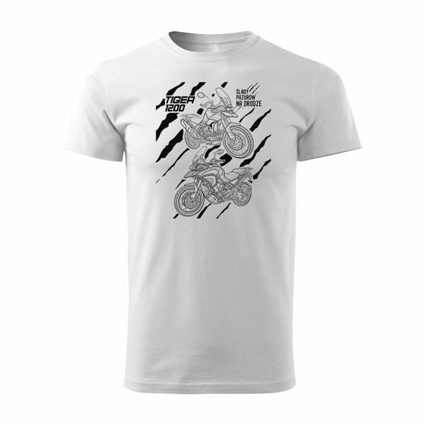 Triumph Tiger 1200 pánské tričko na motorku bílé REGULAR