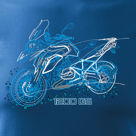 BMW GS 1200 pánské tričko na motorku modré REGULAR