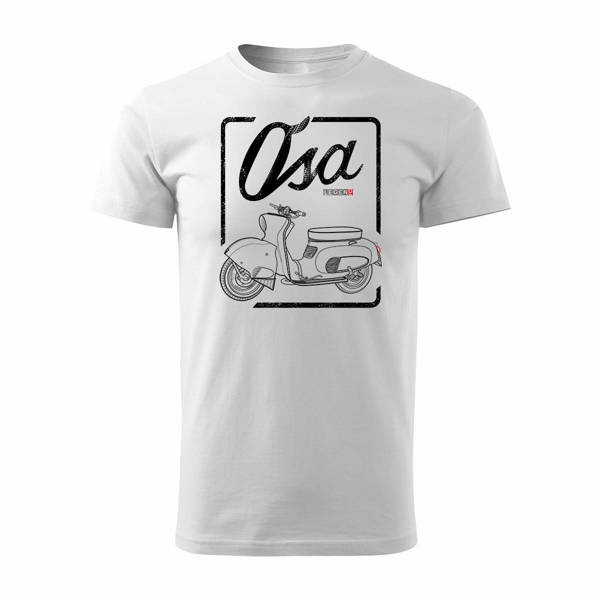 Tričko pro motorkáře se skútrem WFM Osa pánské bílé