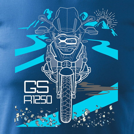 BMW GS 1250 ADVENTURE pánské tričko na motorku modré REGULAR