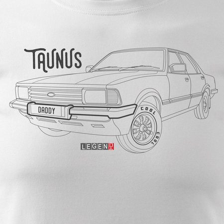 FORD TAUNUS pánské tričko s autem bílé REGULAR