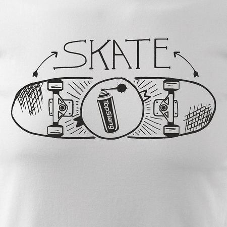 Pánské skateboardové tričko skateboard bílé REGULAR
